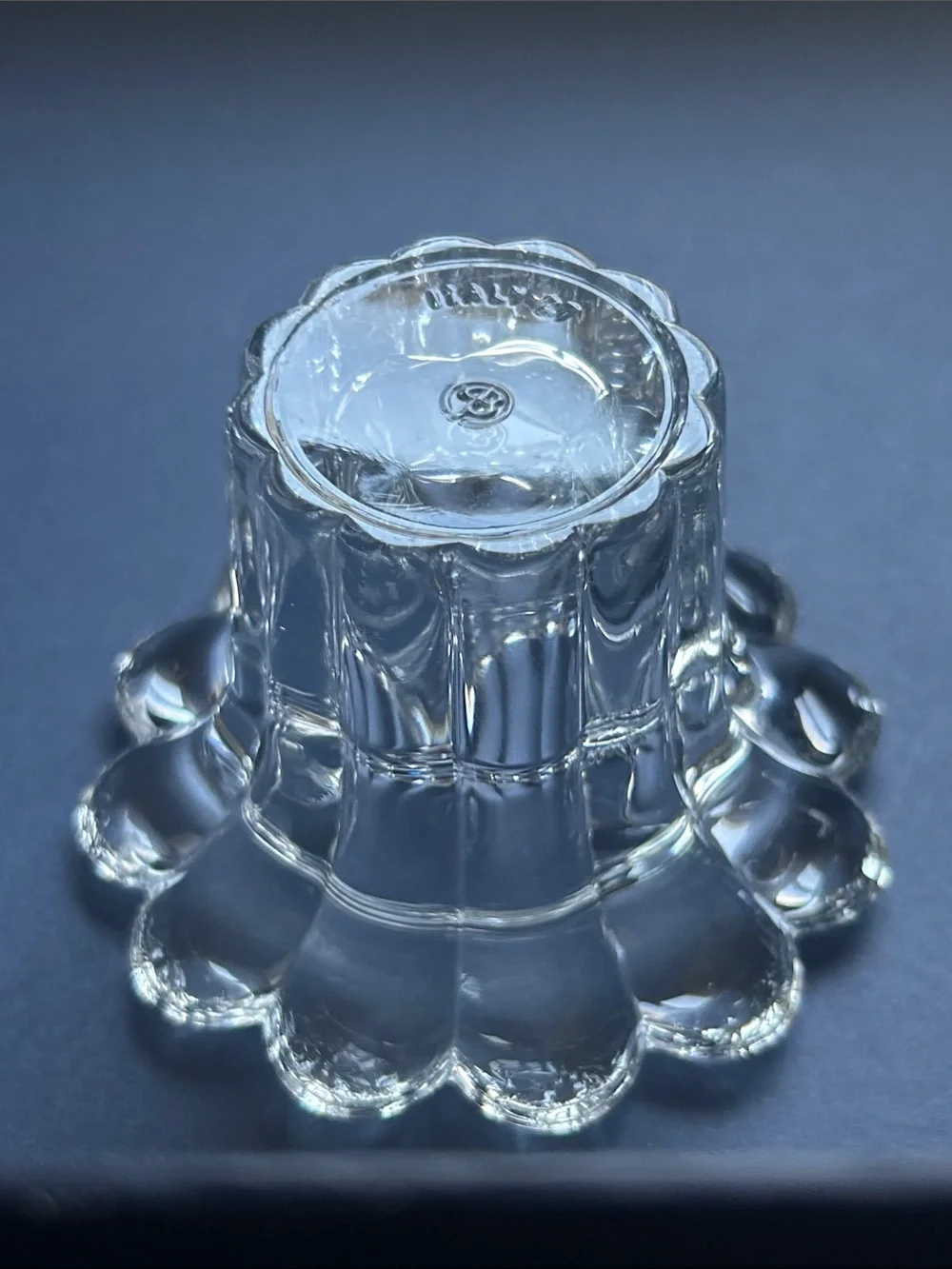 Borgonovo Scalloped Clear Glass Votive Holder Pair - Elegant Clear Finish Italy